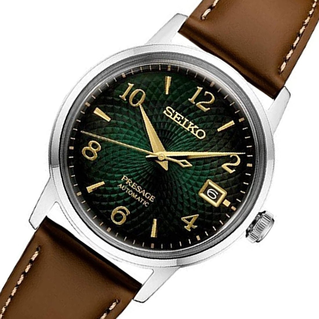 Seiko Presage Cocktail Mojito SRPE45J1 SRPE45 SRPE45J Leather Mechanical Watch -Seiko