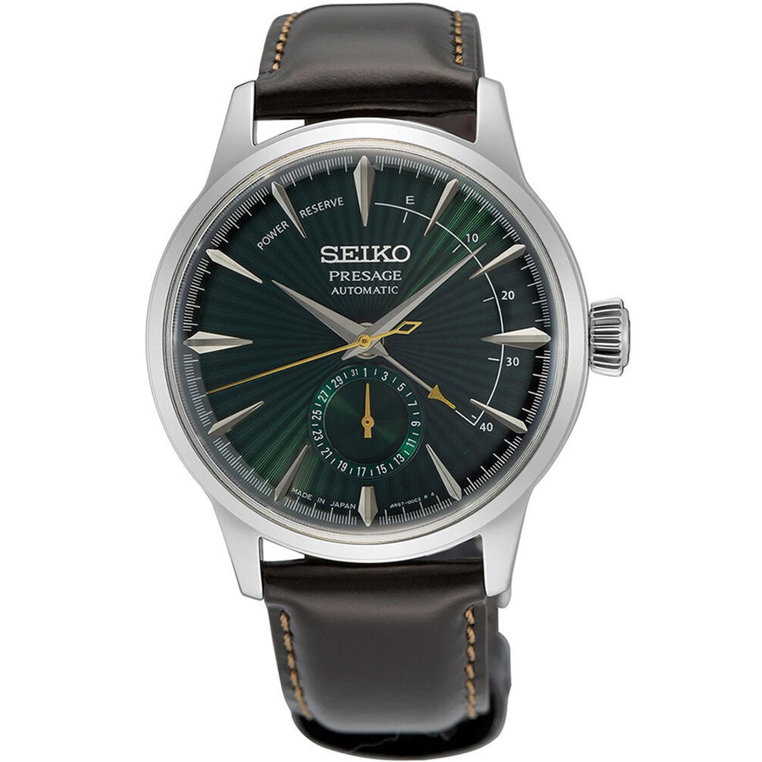 Seiko Presage Green Dial SSA459J1 SSA459 SSA459J Mechanical Leather Watch -Seiko