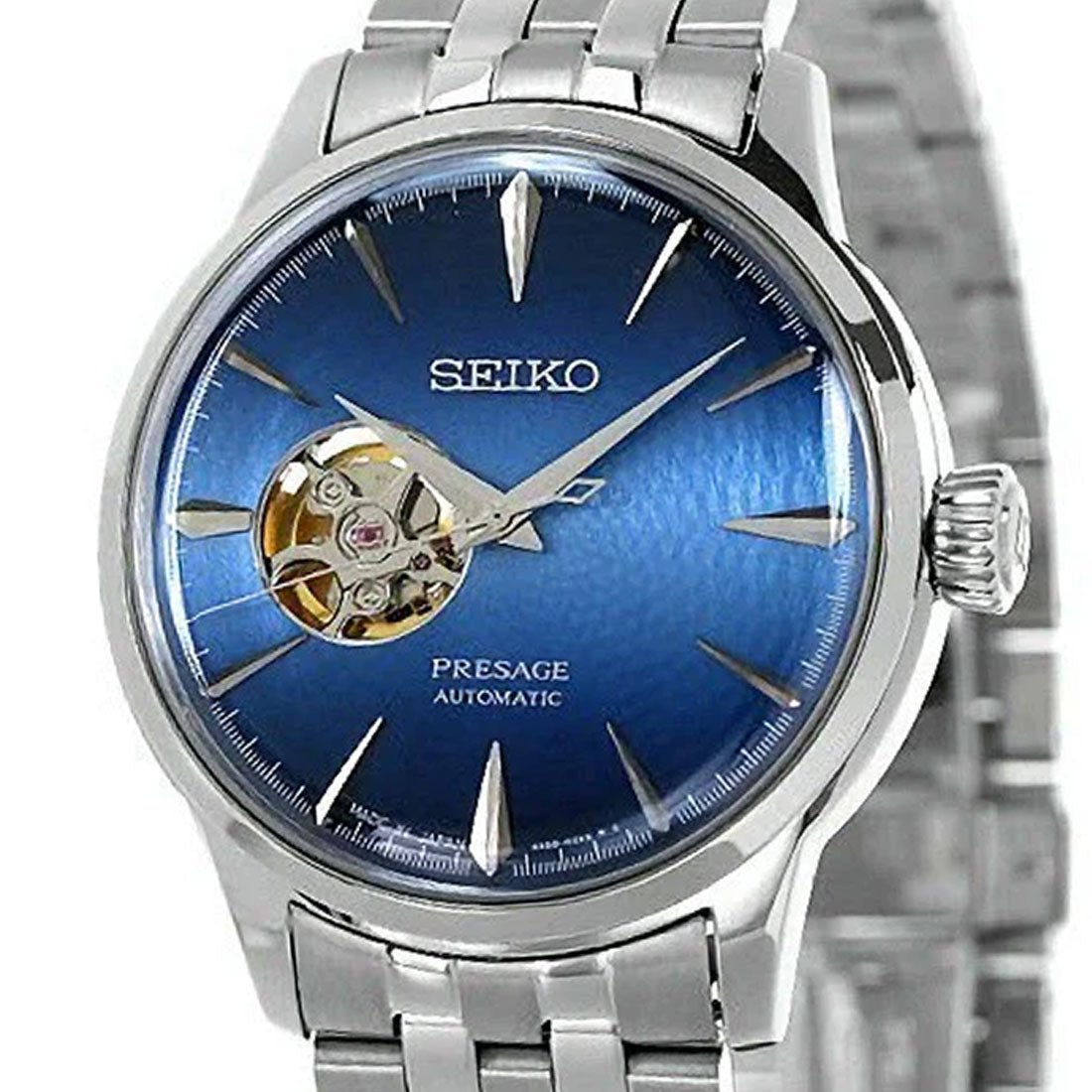 Seiko Presage SSA439 SSA439J1 SSA439J Blue Acapulco Blue Open Heart Watch -Seiko