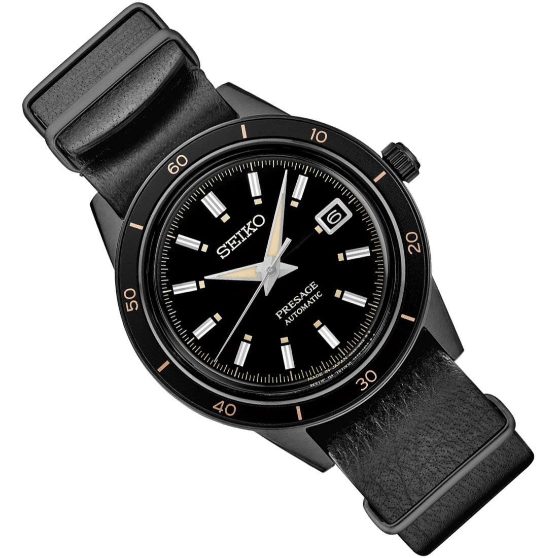 Seiko Presage Style 60s Stealth Leather SRPH95J1 SRPH95 SRPH95J Japan Mechanical Watch -Seiko