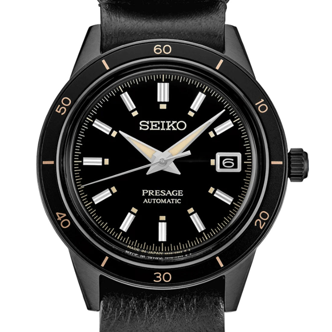 Seiko Presage Style 60s Stealth Leather SRPH95J1 SRPH95 SRPH95J Japan Mechanical Watch -Seiko