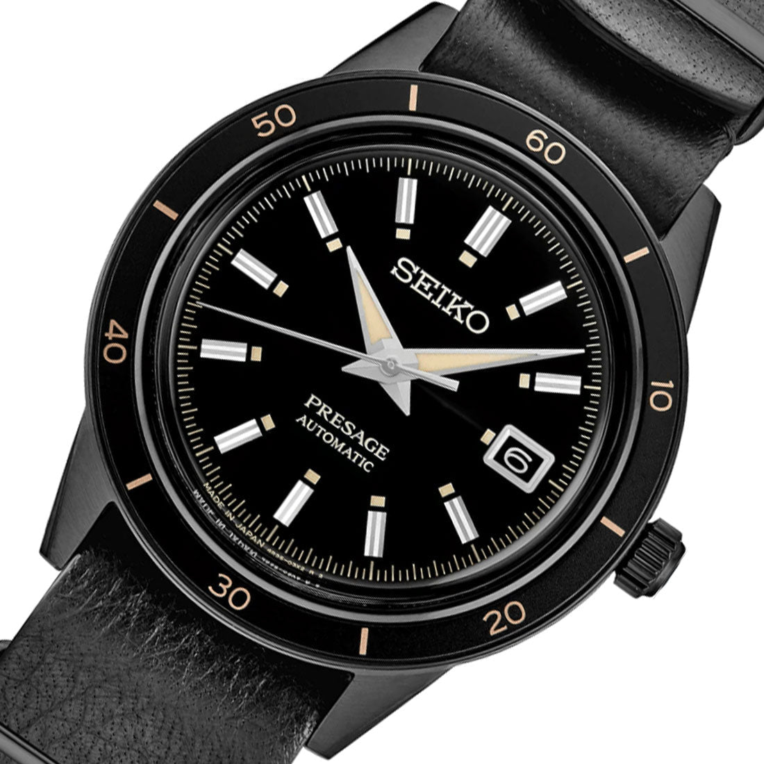 Seiko Presage Style 60s Stealth Leather SRPH95J1 SRPH95 SRPH95J Japan Mechanical Watch -Seiko