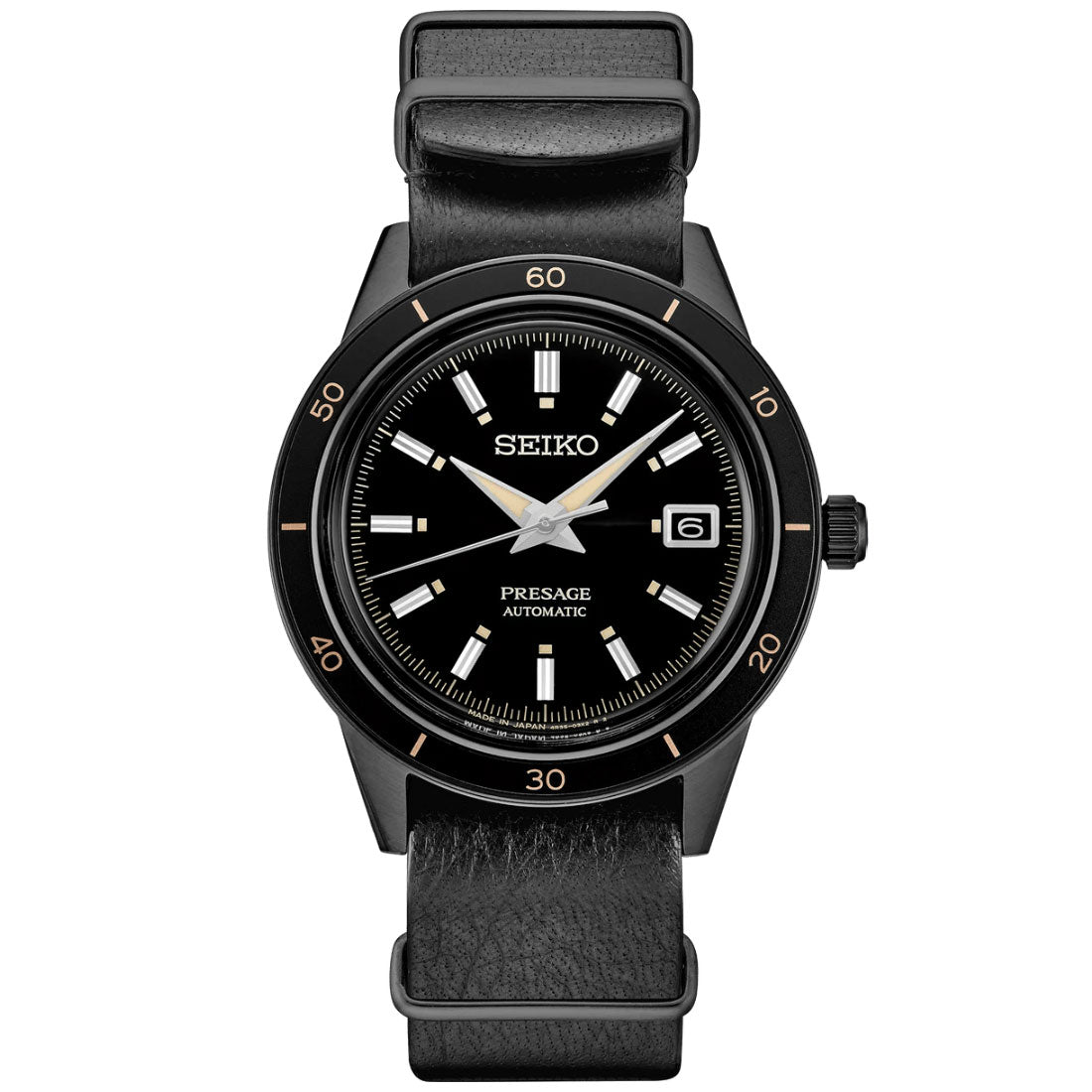 Seiko Presage Style 60s Stealth Leather SRPH95J1 SRPH95 SRPH95J Japan Mechanical Watch -Seiko