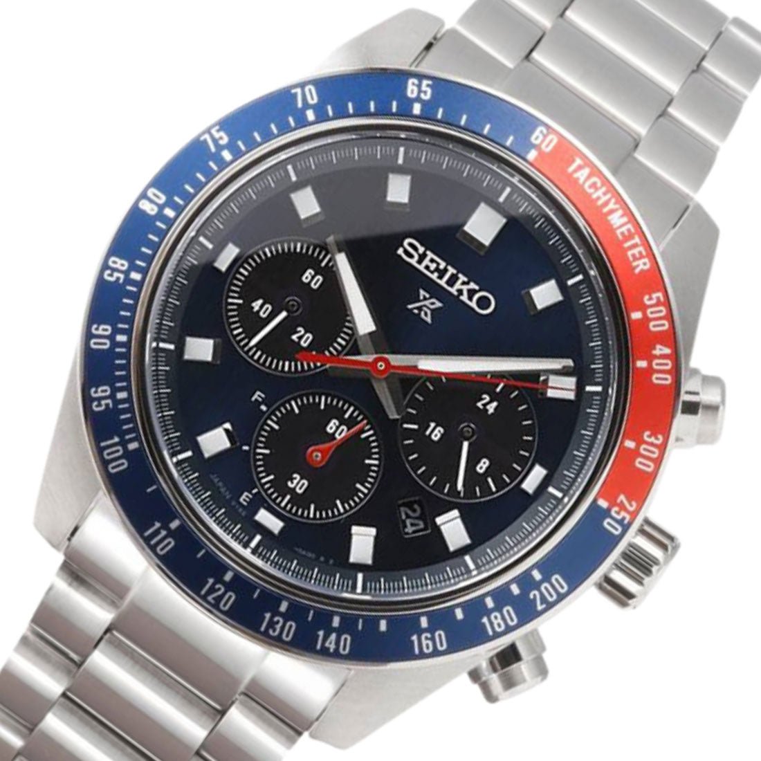 Seiko Prospex SpeedTimer SBDL097 Chronograph Solar Blue Dial Watch -Seiko