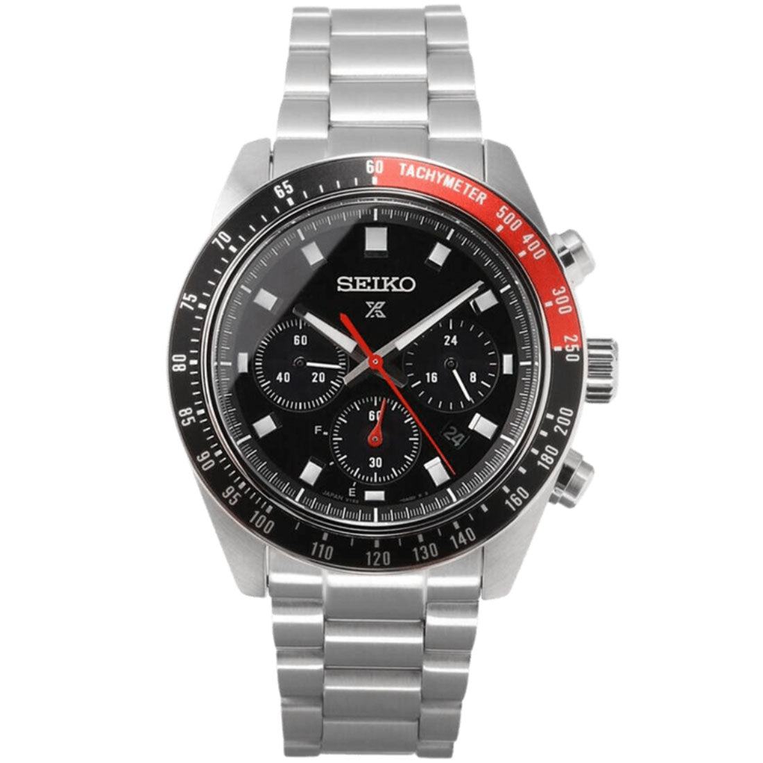 Seiko Prospex SpeedTimer SBDL099 Chronograph Solar Black Dial Watch -Seiko