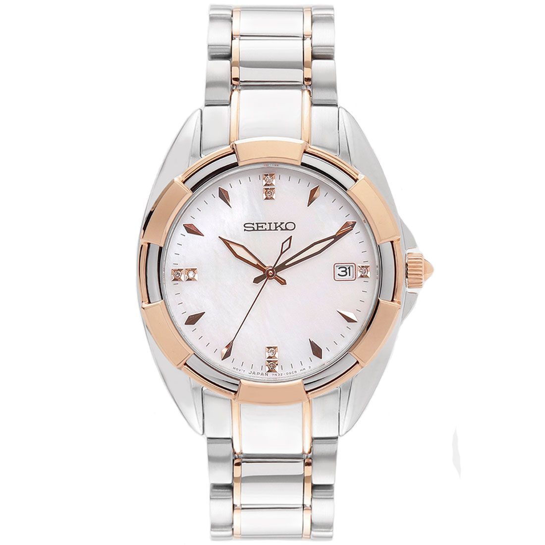 Seiko Quartz Ladies Diamond Accent SKK888P1 SKK888 SKK888P Dress Watch -Seiko