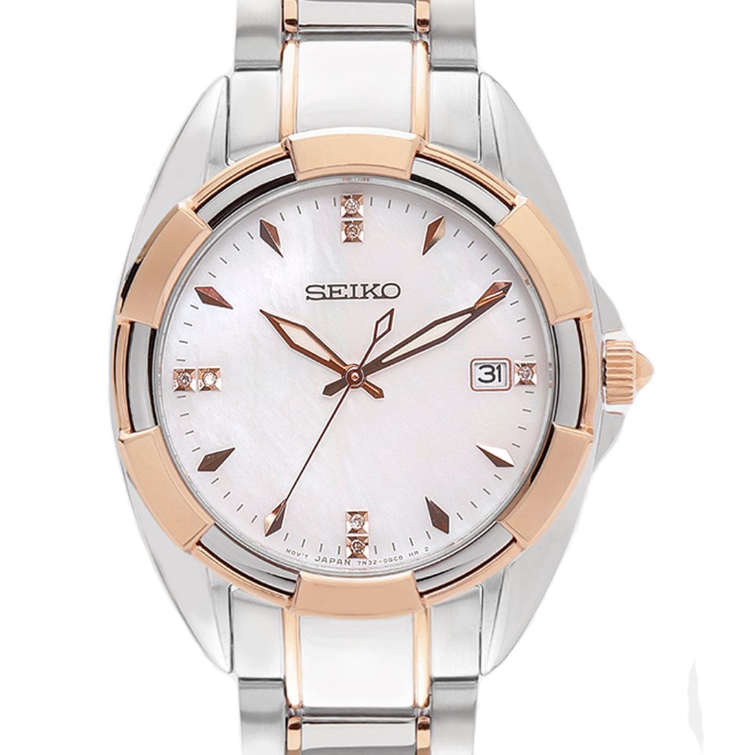 Seiko Quartz Ladies Diamond Accent SKK888P1 SKK888 SKK888P Dress Watch -Seiko