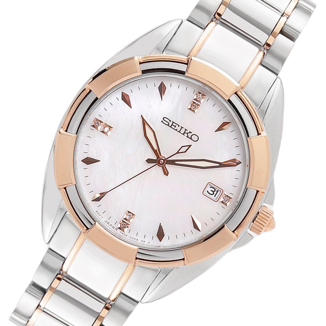 Seiko Quartz Ladies Diamond Accent SKK888P1 SKK888 SKK888P Dress Watch -Seiko