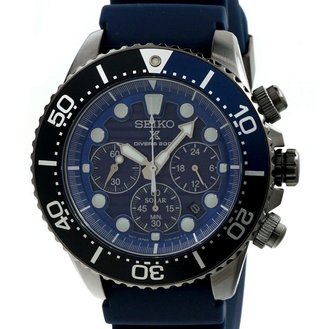 Seiko Solar Prospex SSC701P1 SSC701 SSC701P Blue Rubber Sports Watch -Seiko