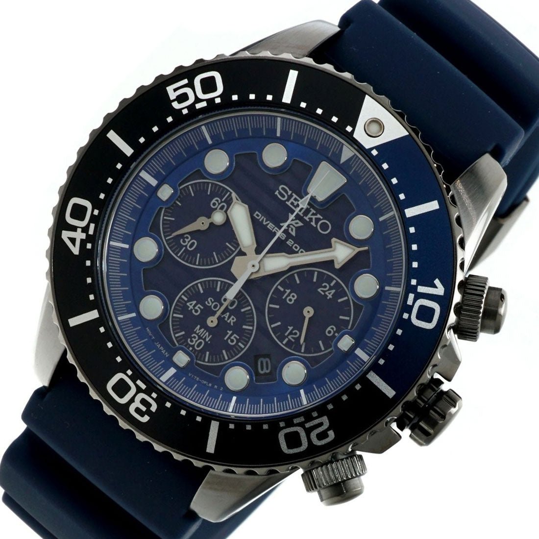 Seiko Solar Prospex SSC701P1 SSC701 SSC701P Blue Rubber Sports Watch -Seiko