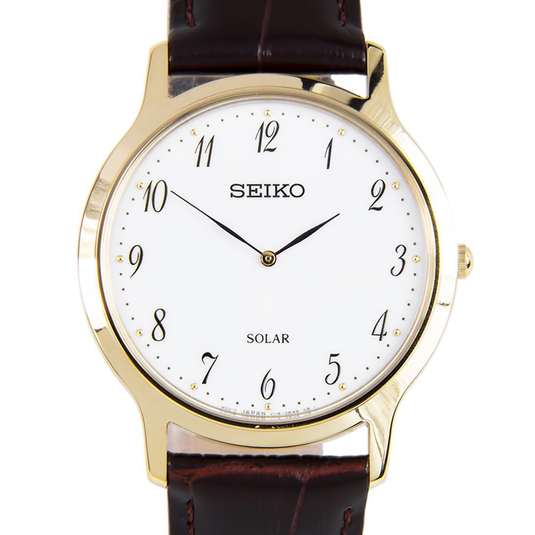 Seiko Solar SUP860P1 SUP860 Leather Strap Leather Dress Watch -Seiko