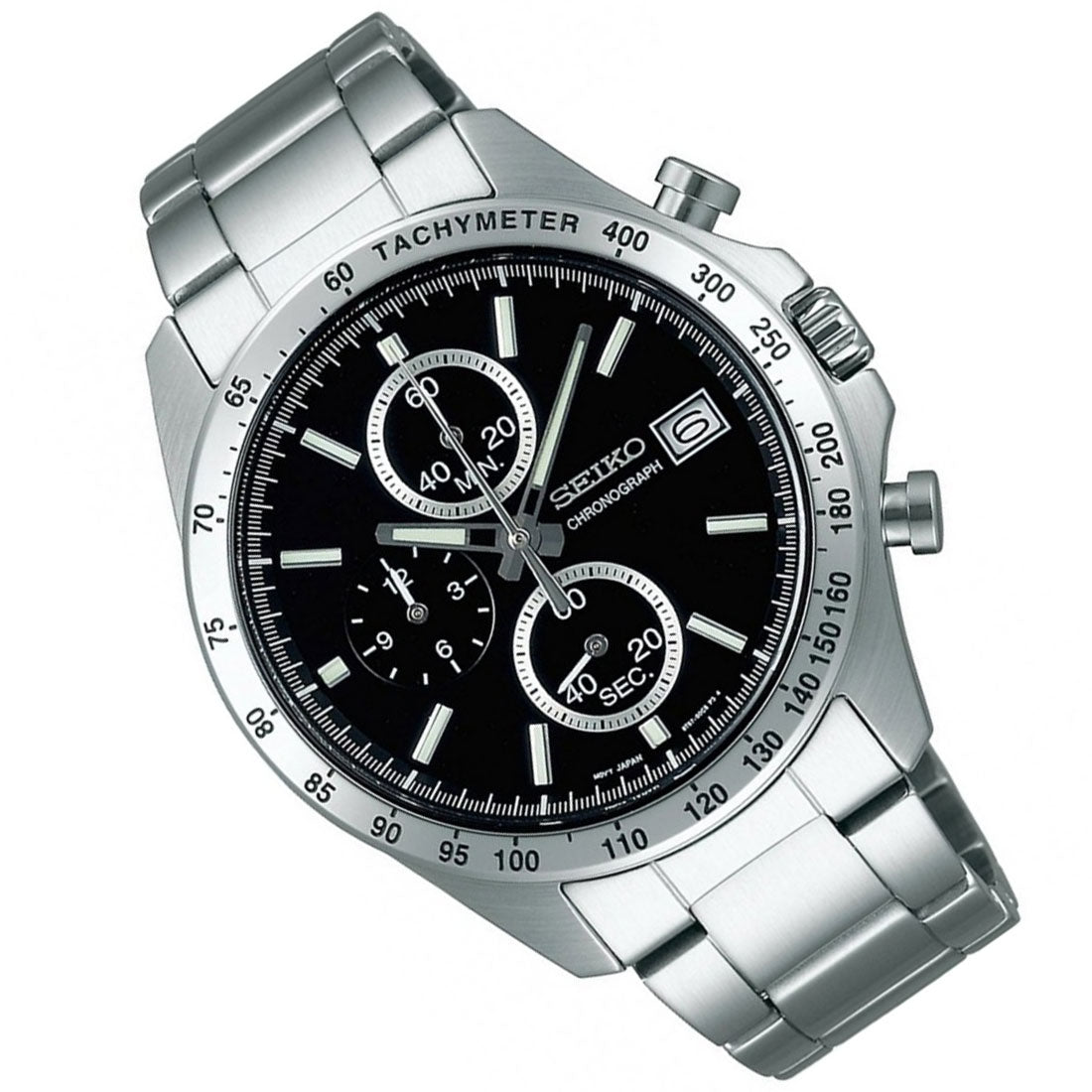 Seiko Spirit JDM Selection Chronograph SBTR005 Black Dial Quartz Stainless Steel Watch -Seiko
