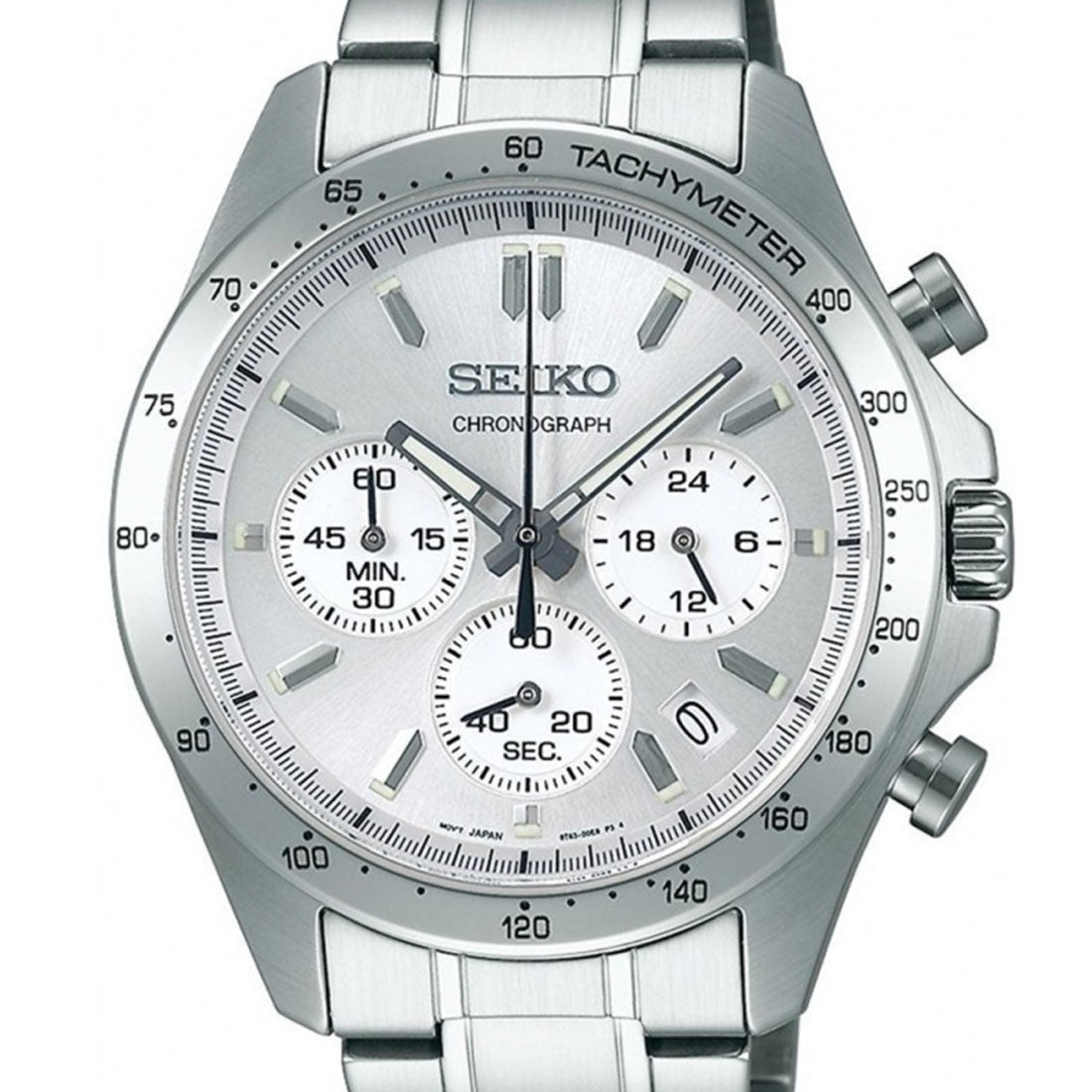 Seiko Spirit JDM Selection Chronograph SBTR009 Silver Dial Quartz Stainless Steel Watch -Seiko