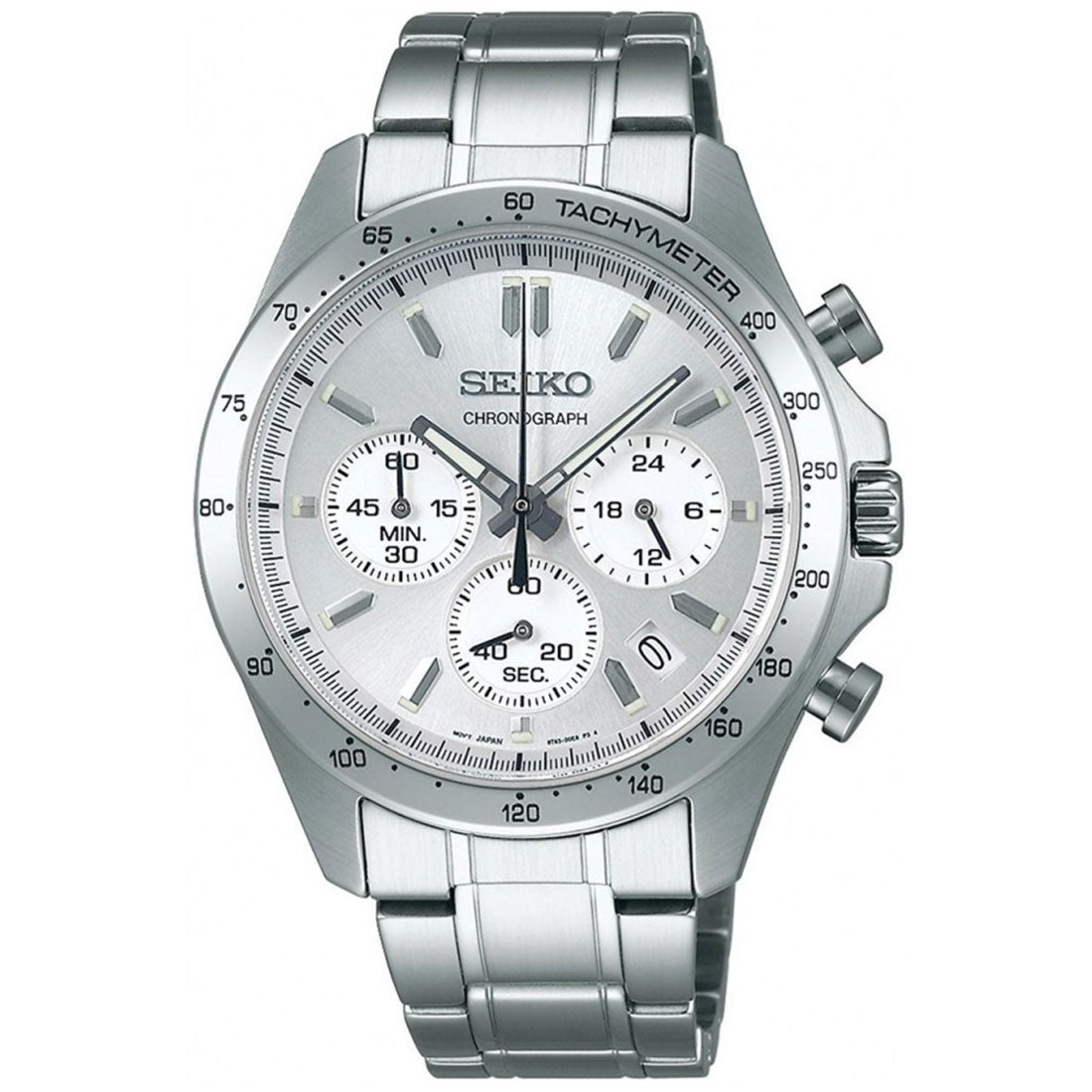 Seiko Spirit JDM Selection Chronograph SBTR009 Silver Dial Quartz Stainless Steel Watch -Seiko