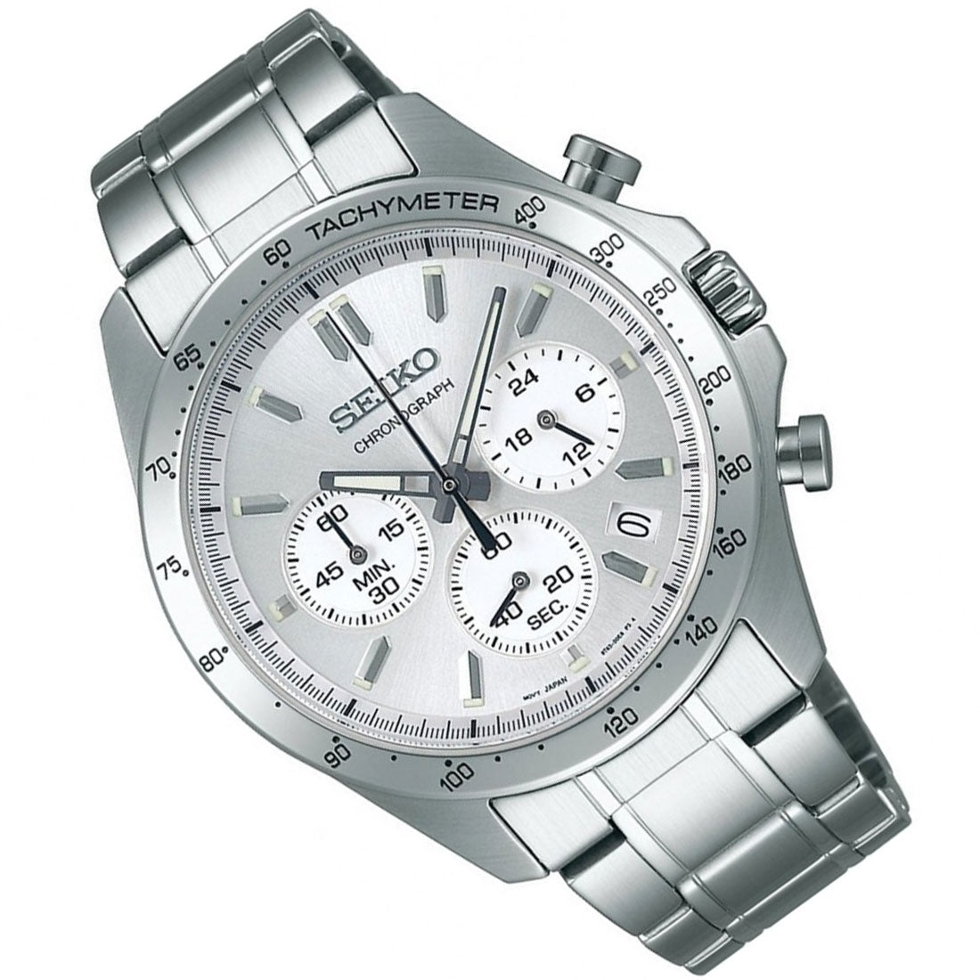 Seiko Spirit JDM Selection Chronograph SBTR009 Silver Dial Quartz Stainless Steel Watch -Seiko