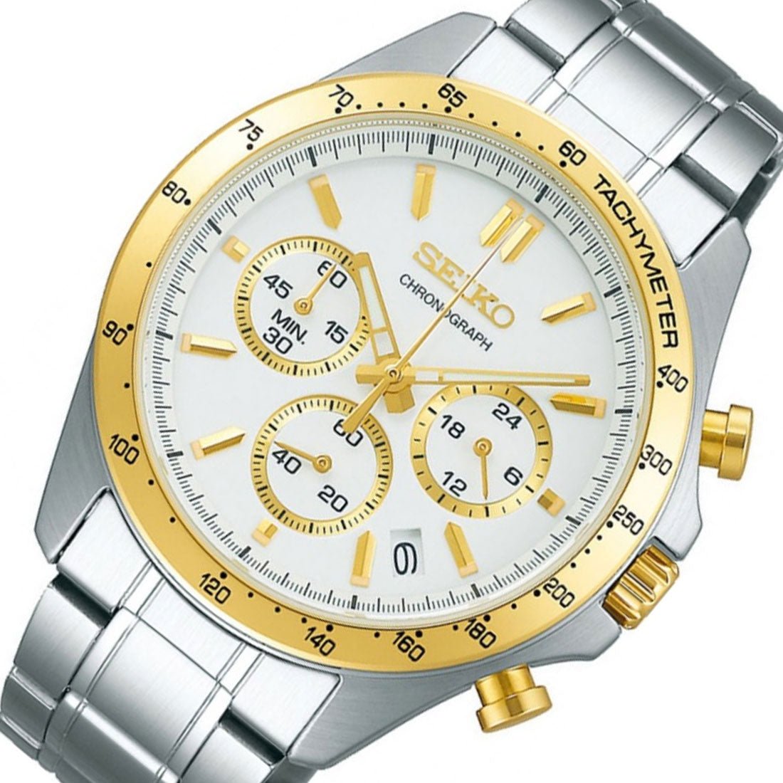 Seiko Spirit JDM Selection Chronograph SBTR024 White Dial Quartz Stainless Steel Watch -Seiko