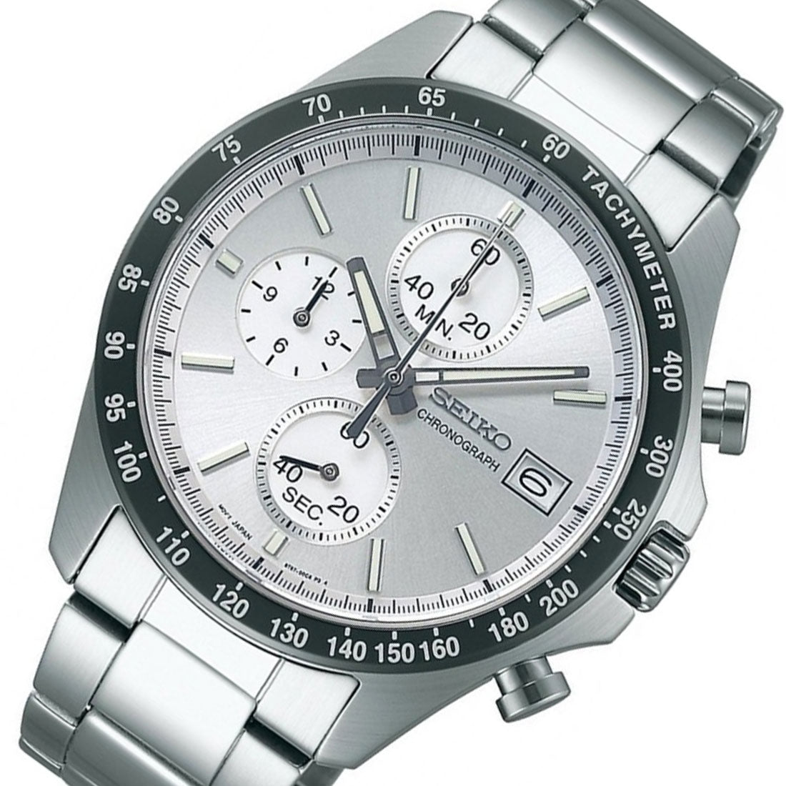 Seiko Spirit SBTR007 JDM Selection Silver Dial Chronograph Quartz Stainless Steel Watch -Seiko