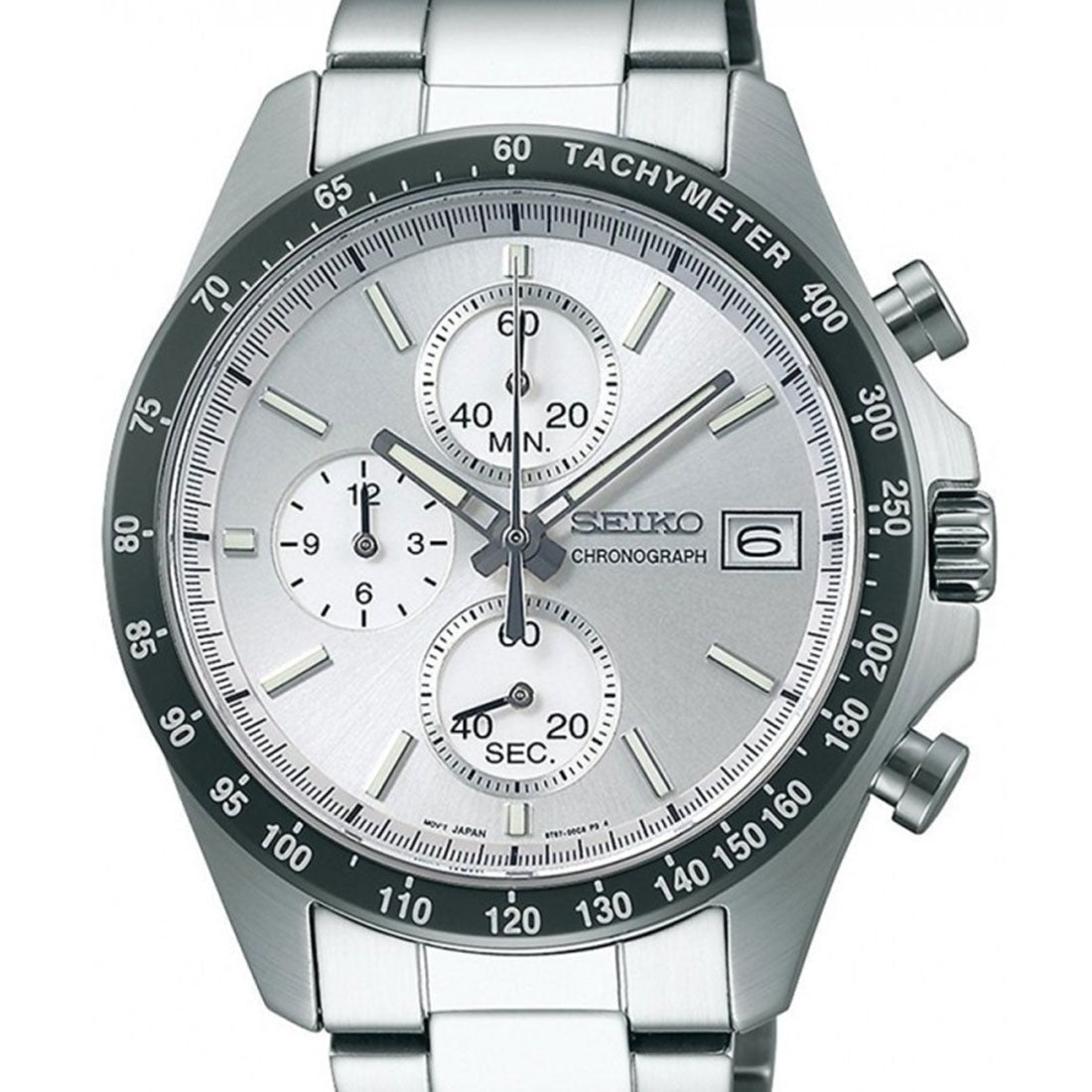 Seiko Spirit SBTR007 JDM Selection Silver Dial Chronograph Quartz Stainless Steel Watch -Seiko
