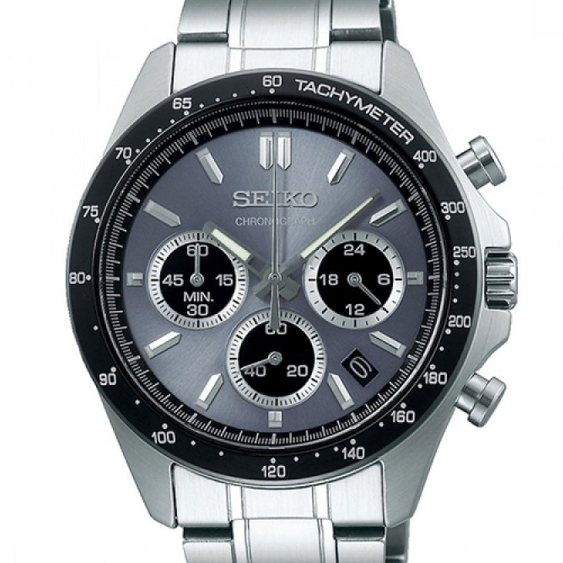 Seiko Spirit SBTR027 JDM Selection Grey Dial Chronograph Quartz Stainless Steel Watch -Seiko