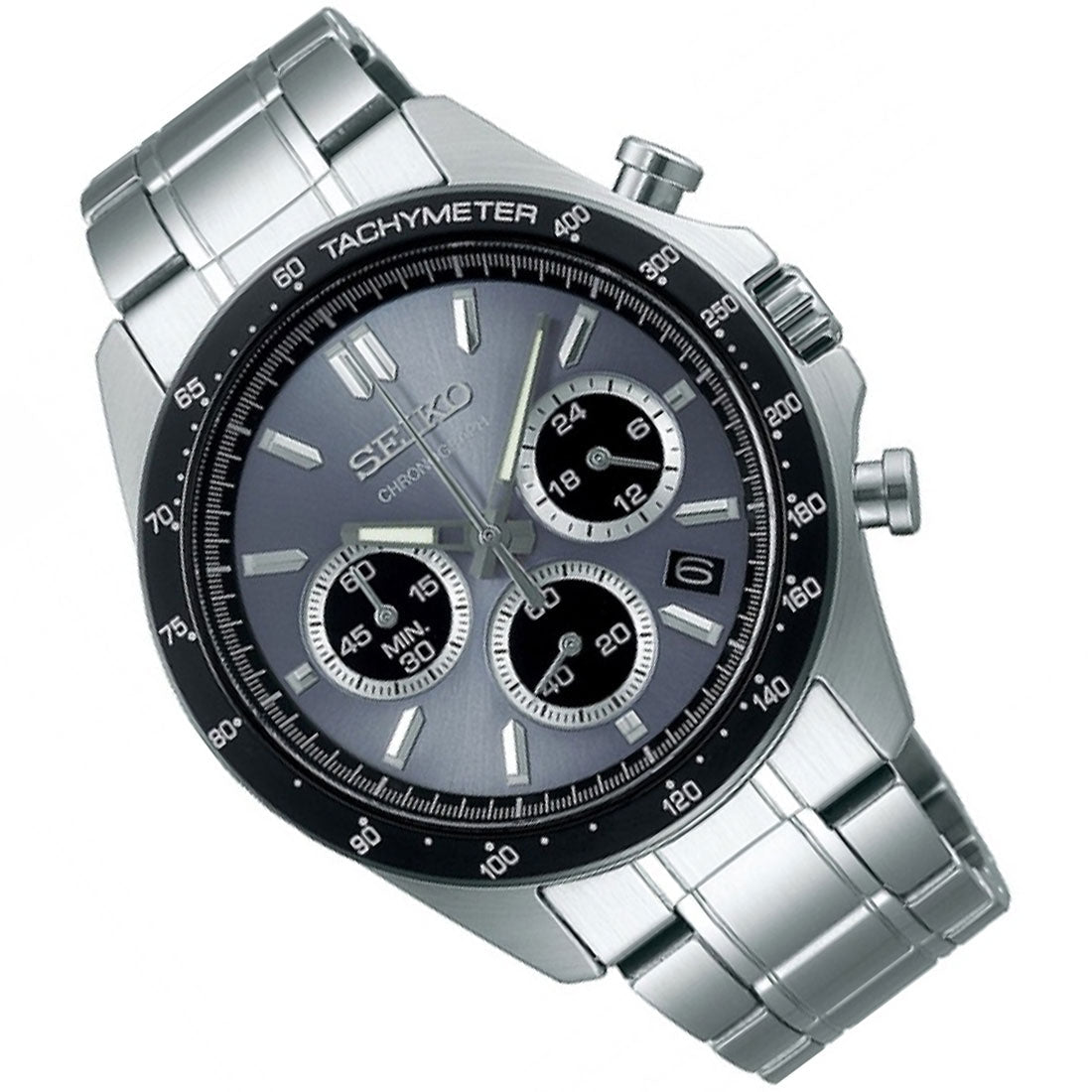 Seiko Spirit SBTR027 JDM Selection Grey Dial Chronograph Quartz Stainless Steel Watch -Seiko