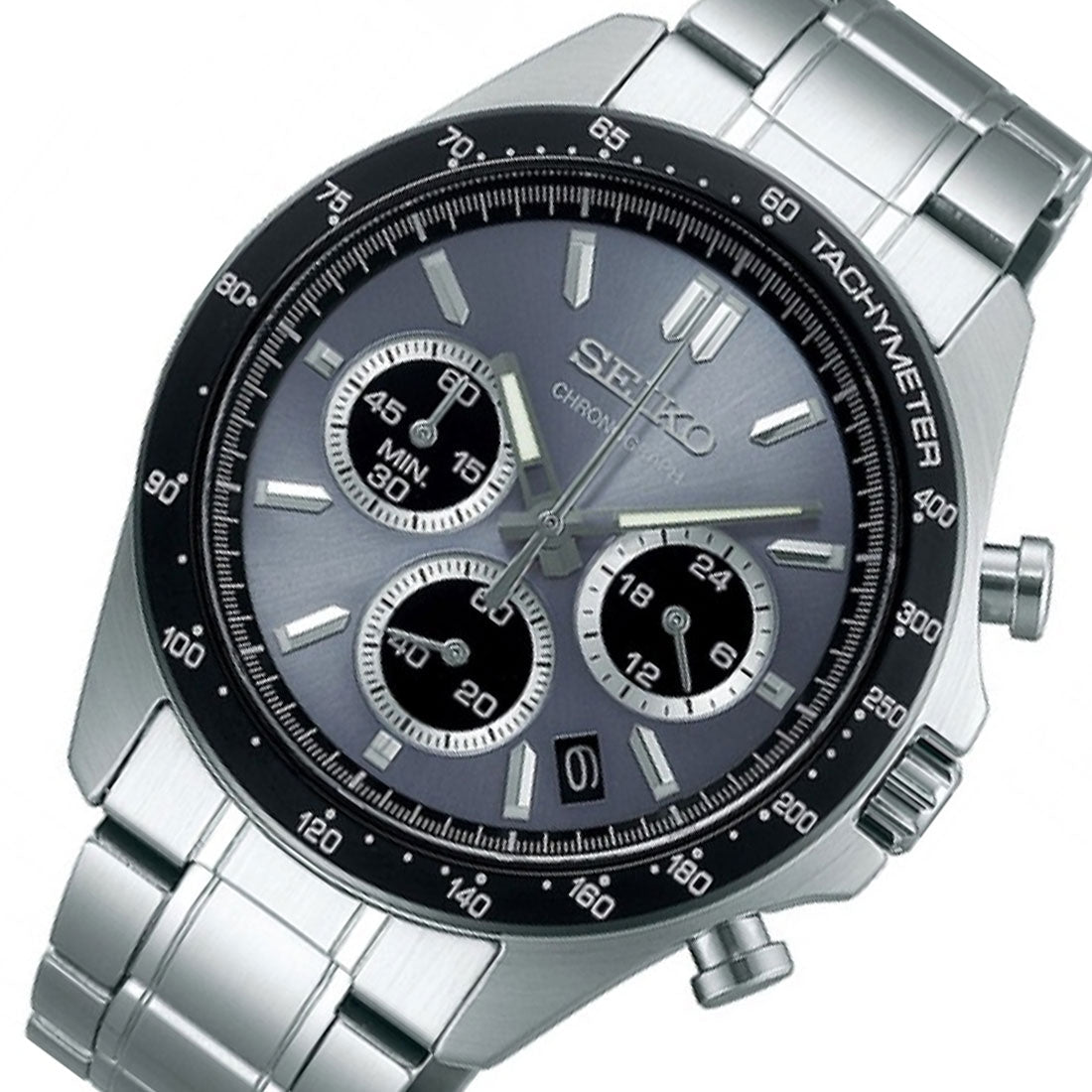 Seiko Spirit SBTR027 JDM Selection Grey Dial Chronograph Quartz Stainless Steel Watch -Seiko