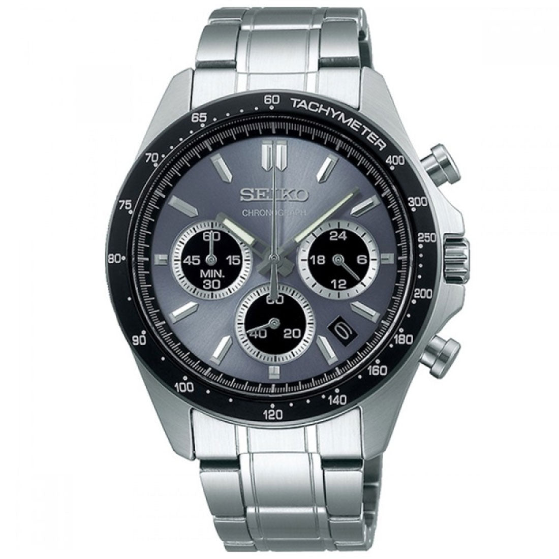 Seiko Spirit SBTR027 JDM Selection Grey Dial Chronograph Quartz Stainless Steel Watch -Seiko