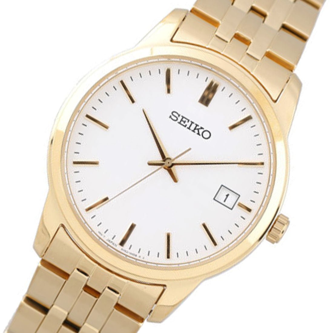 Seiko SUR404P1 SUR404 Gold Stainless Steel White Dial Fashion Watch -Seiko