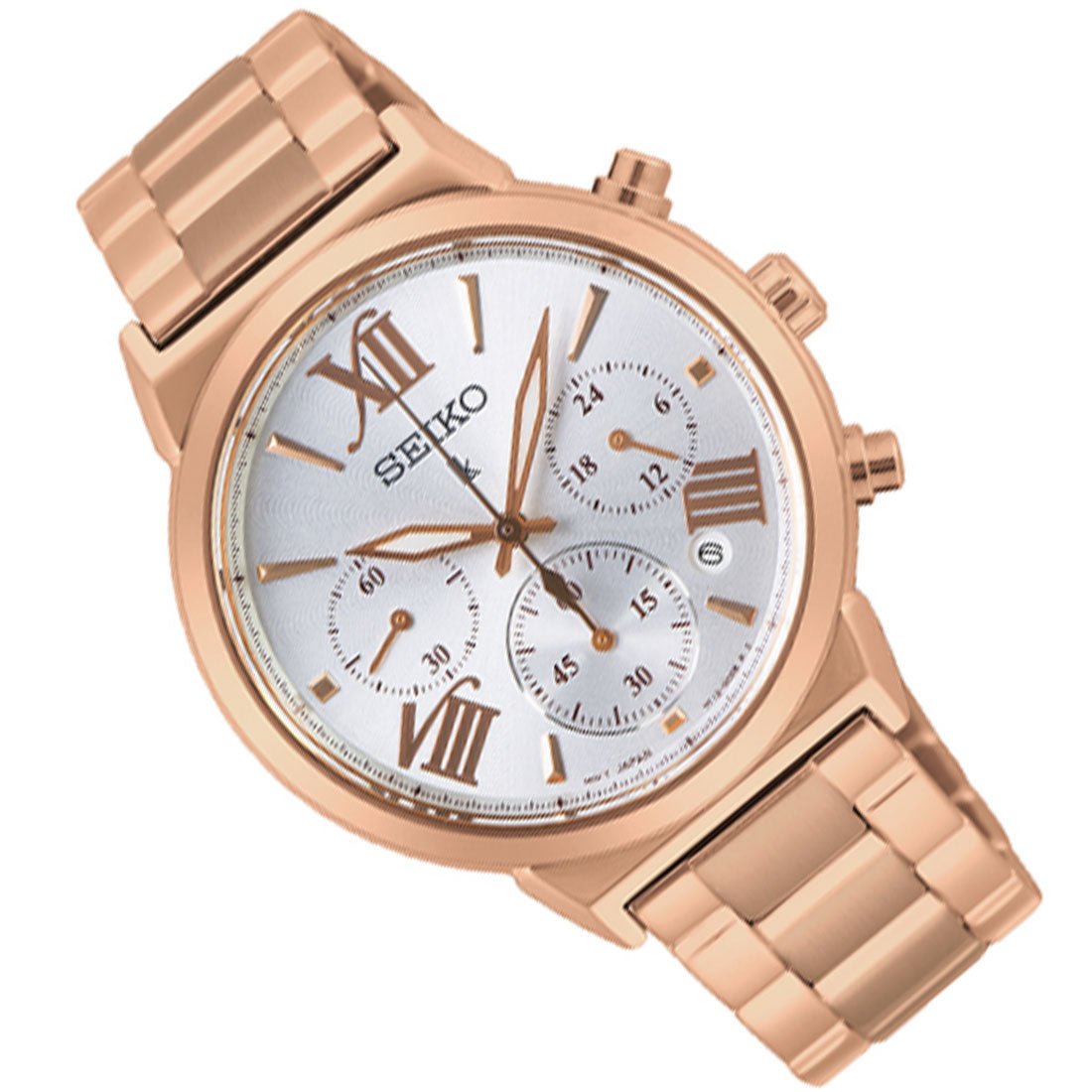 Seiko Womens Lukia Rose Gold SRWZ66P1 SRWZ66 SRWZ66P Chronograph Fashion Watch -Seiko