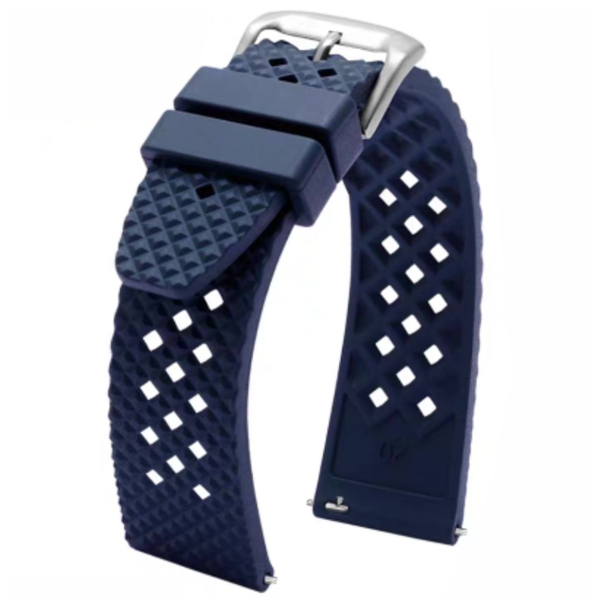 Carlton Perforated Quick-Release Rally Rubber Strap Blue -StrapSeeker