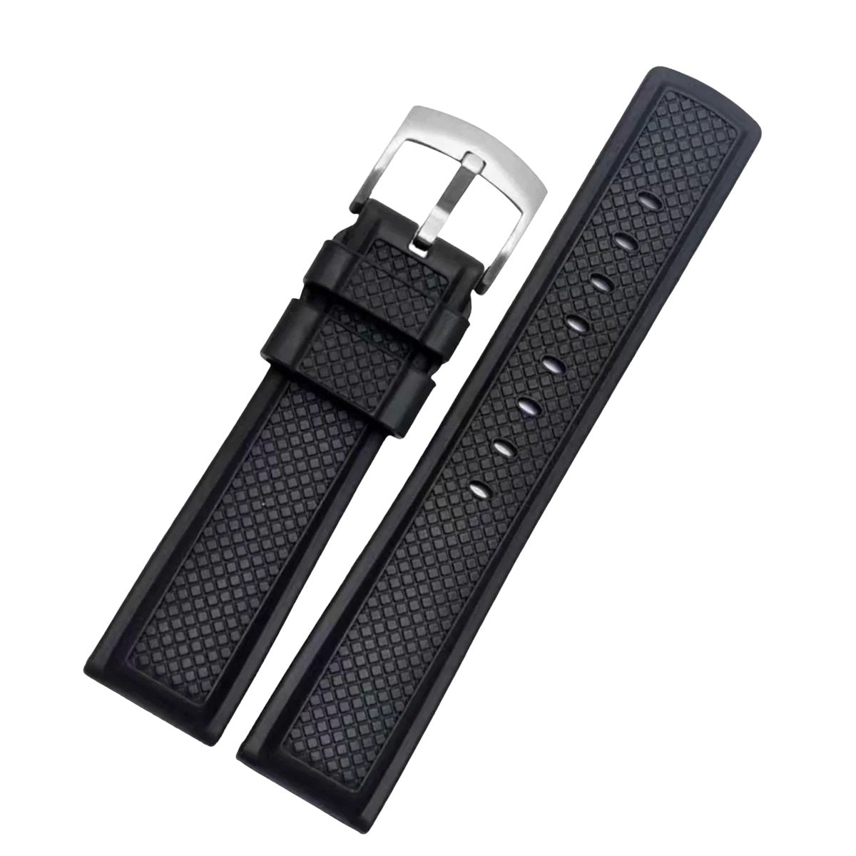 Eddison FKM Fluoro Rubber Strap Black -StrapSeeker