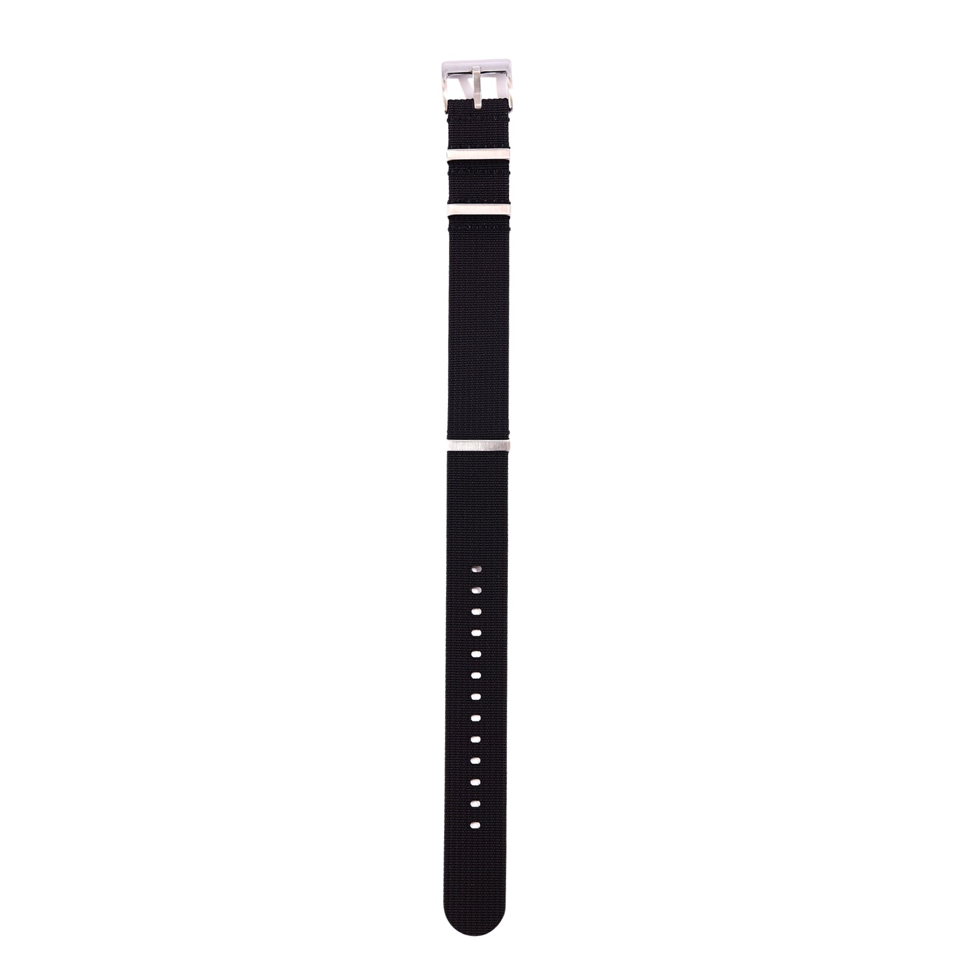 Ribbed Ballistic Nylon Strap - Black -StrapSeeker