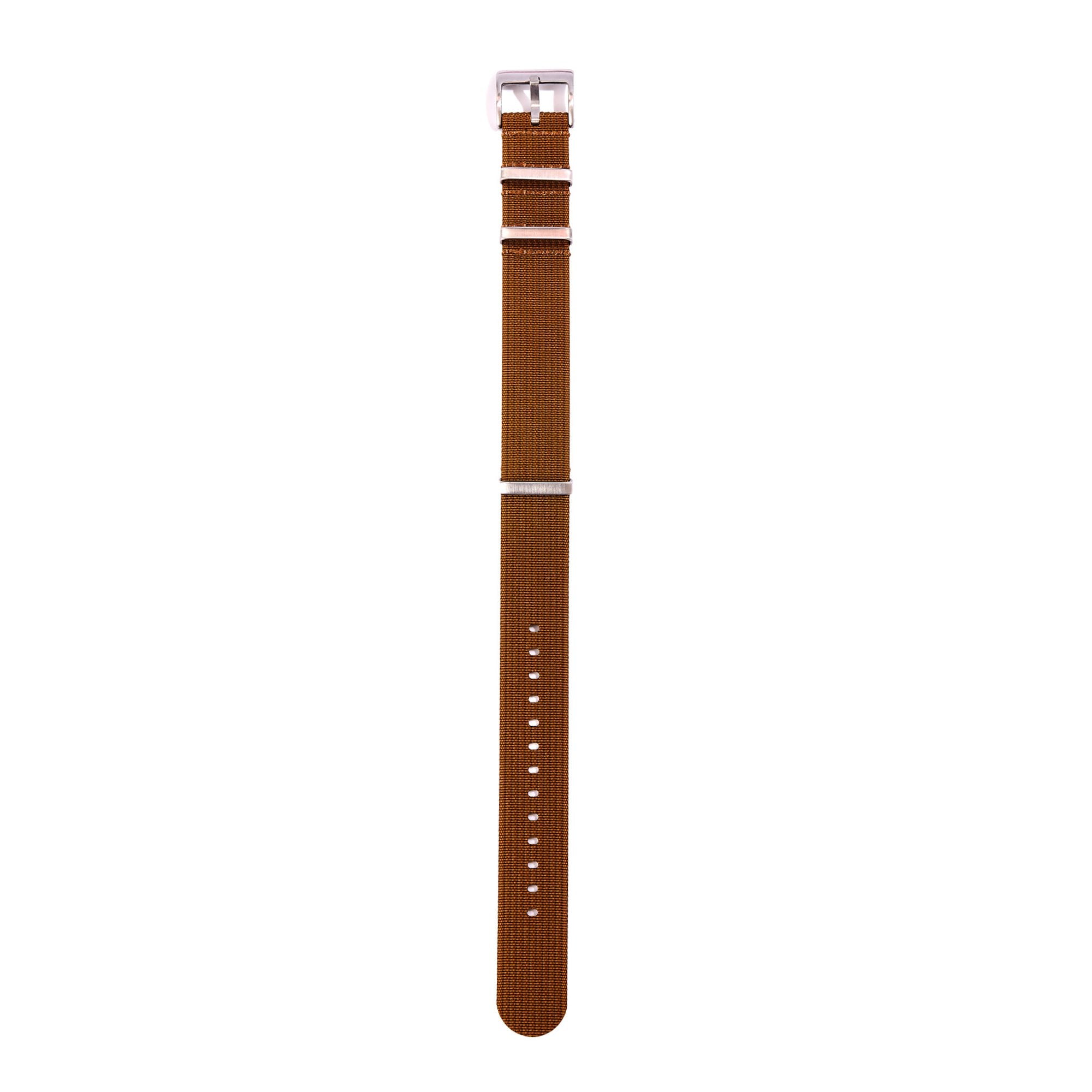 Ribbed Ballistic Nylon Strap - Caramel Brown -StrapSeeker