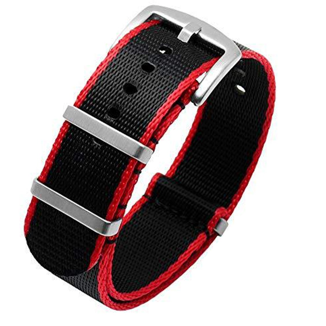 Seatbelt Ballistic Nylon Strap Black With Red Edge -StrapSeeker